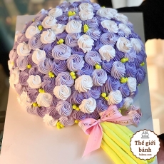BÁNH KEM SINH NHẬT TẠO HÌNH BÓ HOA NHIỀU MÀU