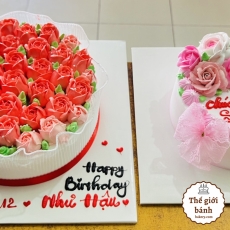 BÁNH KEM SINH NHẬT TẠO HÌNH HOA HỒNG