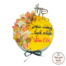 BÁNH SINH NHẬT HỌA TIẾT TRÁI CÂY ĐƠN GIẢN