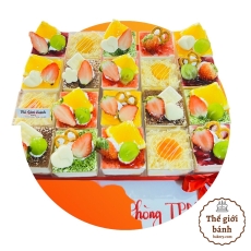 BÁNH SINH NHẬT HỌA TIẾT Ô VUÔNG TRÁI CÂY
