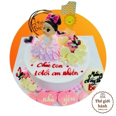 BÁNH SINH NHẬT CHO BÉ HỌA TIẾT CÔNG CHÚA DỄ THƯƠNG