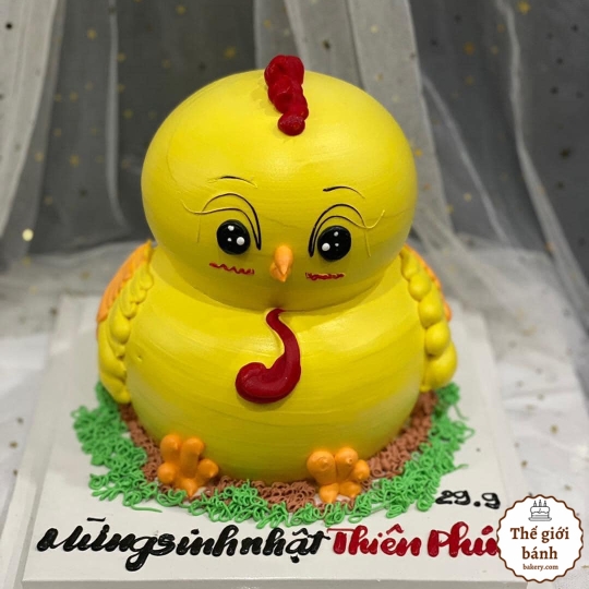 BÁNH KEM SINH NHẬT 12 CON GIÁP CON GÀ VÀNG
