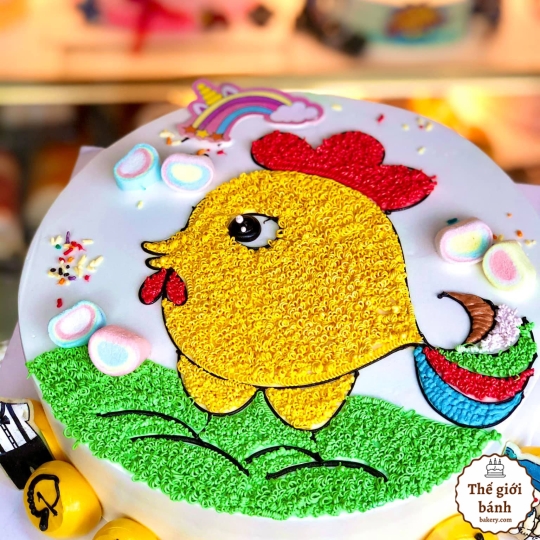 BÁNH KEM SINH NHẬT 12 CON GIÁP CON GÀ MẪU 2