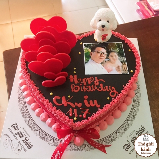 Bánh kem in hình trái tim mẫu 5