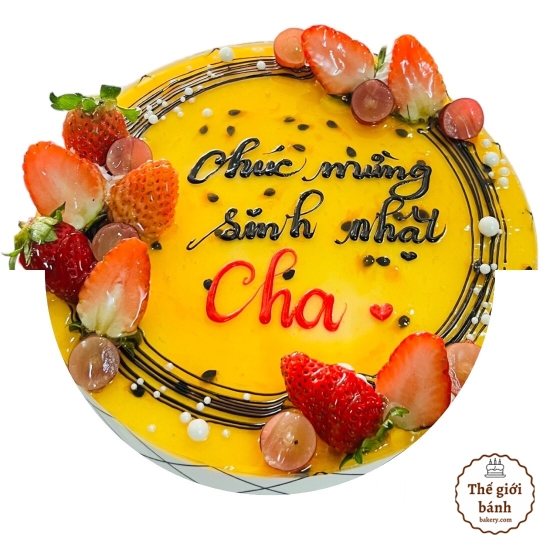 BÁNH SINH NHẬT CHO CHA MẸ HỌA TIẾT ĐƠN GIẢN